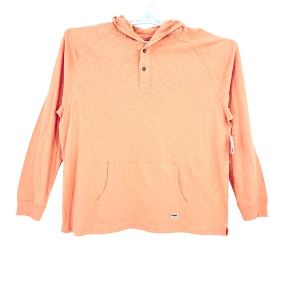 Wrangler Men's Pullover Orange Lightweight Hoodie Size 2XL Regular Fit NWT - Picture 2 of 11